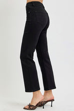 Load image into Gallery viewer, PLUS RISEN JEANS- High Rise Solid Black kick flare jeans RDP5817X
