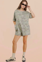 Load image into Gallery viewer, Washed camouflage relaxed fit romper
