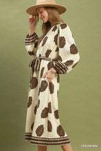 Load image into Gallery viewer, UMGEE mixed leaf polka dot detailed midi dress

