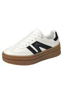 NEW!! Trending thick sole WHITE/Black sneakers topping-05