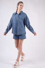 Load image into Gallery viewer, ABBIE- Indigo oversized denim button up top
