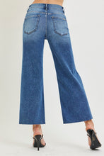 Load image into Gallery viewer, RISEN JEANS- Tummy control High Rise Raw hem wide leg cropped jeans
