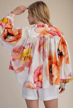 Load image into Gallery viewer, Natali- Floral print voluminous button up blouse
