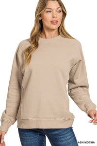 Morgan- Ash Mocha Ribbed side raglan sweatshirt