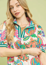 Load image into Gallery viewer, Cream Jacquard Paisley Print Puff Sleeve Tunic Dress
