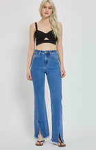 Load image into Gallery viewer, RISEN JEANS SALE - Flare medium wash slit  front jeans
