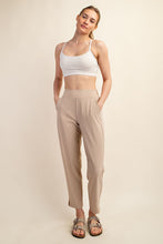 Load image into Gallery viewer, PLUS TWYLA- Natural designer inspired crinkle woven ankle pants
