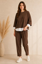 Load image into Gallery viewer, Layering effect Barel pants two piece set
