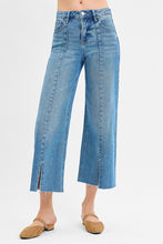 Load image into Gallery viewer, Plus RISEN jeans - Tummy Control Mid Rise Cropped wide front slit jeans pwc21180
