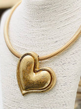 Load image into Gallery viewer, RESTOCK! Heart PENDANT - Vintage Heart Choker (matte gold) NK523
