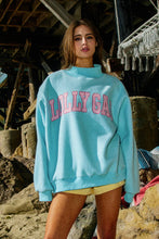 Load image into Gallery viewer, DILLYDALLY- LOLLY GAG | Reversible Mockneck Sweatshirt: Blue
