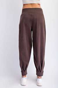 Espresso Ribbed luxury Ribbed cocoon pants