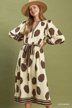 Load image into Gallery viewer, UMGEE mixed leaf polka dot detailed midi dress
