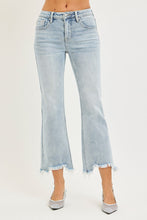 Load image into Gallery viewer, PLUS RISEN JEANS- Light wash straight step frayed hem jeans RDP5813X
