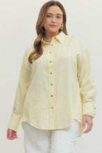 Load image into Gallery viewer, Curvy sized Nina-Butter Yellow oversized button down top
