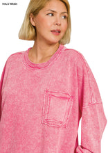 Load image into Gallery viewer, Plus Marlow- Red washed Rae edge pocket sweatshirt
