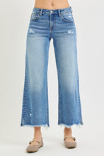 Load image into Gallery viewer, RISEN JEANS- Mid rise cropped side slit with gray jeans PWC21916
