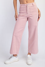 Load image into Gallery viewer, Dusty pink cropped twill wide leg pants
