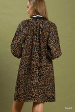 Load image into Gallery viewer, UMGEE half zip animal print cuffed dress
