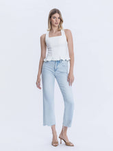 Load image into Gallery viewer, HIGH RISE LIGHT WASH SLIM WIDE JEANS T6508
