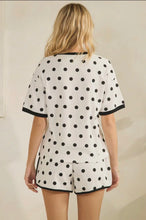 Load image into Gallery viewer, White/Black Polka dot relaxed fit set
