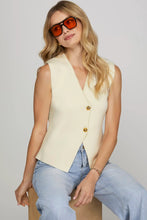 Load image into Gallery viewer, IZET- Cream sleeveless vest featuring gold buttons
