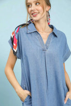 Load image into Gallery viewer, UMGEE- Denim collar neck midi length denim dress
