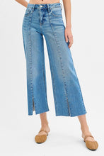 Load image into Gallery viewer, Plus RISEN jeans - Tummy Control Mid Rise Cropped wide front slit jeans pwc21180

