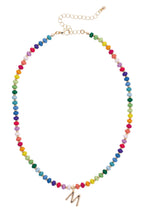 Load image into Gallery viewer, CANVAS- Ruthie Rainbow Beaded Mini Initial Necklace
