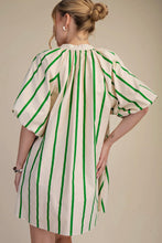 Load image into Gallery viewer, Layla- Kelly Green stripe mini shift dress
