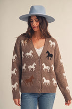 Load image into Gallery viewer, Western print knit button down cardigan

