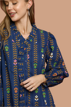Load image into Gallery viewer, Lala Top- Umgee exclusive midnight printed Victorian collared top
