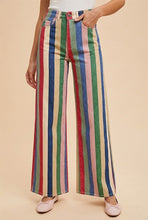 Load image into Gallery viewer, Multicolor comfort stretch retro inspired wide leg denim
