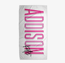 Load image into Gallery viewer, Personalized name and middle name beach towel - Preorder (two weeks from order date)

