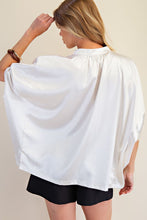 Load image into Gallery viewer, Vasia- Textured cream silk stamped zip front top
