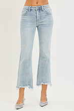 Load image into Gallery viewer, PLUS RISEN JEANS- Light wash straight step frayed hem jeans RDP5813X
