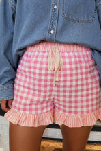 Load image into Gallery viewer, Meli’s Collection pink gingham/ stripe detailed shorts- From Kennett with love
