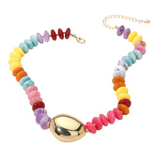 Load image into Gallery viewer, Chunky Pebble Resin Beaded Statement Necklace
