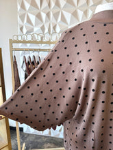 Load image into Gallery viewer, Mocha polka dot mock neck top
