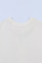 Load image into Gallery viewer, Assymetric lace trim white T-shirt
