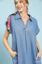 Load image into Gallery viewer, Umgee Denim raw hem midi length dress

