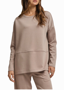 Plus Eva- Cappucino scuba modal two piece set