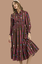 Load image into Gallery viewer, Plus Lala- Umgee Exclusive print Brown midi dress

