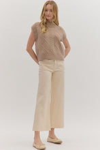 Load image into Gallery viewer, Belle- Oatmeal Solid cap sleeve mock neck sweater knit top
