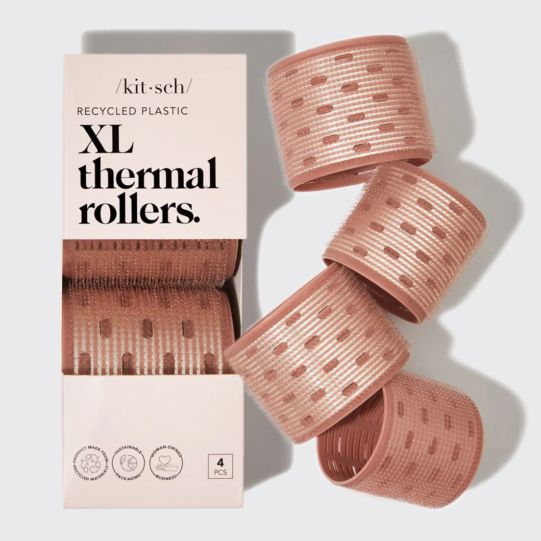 KITSCH -Recycled Plastic XL Thermal Rollers 4pc Set - Terracotta