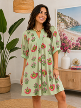 Load image into Gallery viewer, UMGEE Exclusive- sage vibrant printed dress
