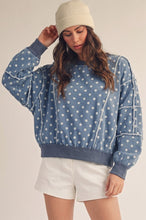 Load image into Gallery viewer, Oversized vintage wash polka dot sweatshirt
