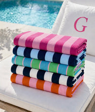 Load image into Gallery viewer, Classic Personalized Cabana stripe beach towel ( Preorder 2 weeks from order date)
