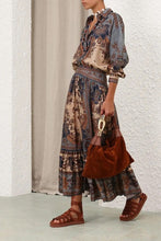 Load image into Gallery viewer, Isabella set- Floral print long sleeve shirt and skirt set
