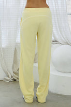 Load image into Gallery viewer, Butter Yellow French terry tracksuit set w/ piping trim and adjustable top
